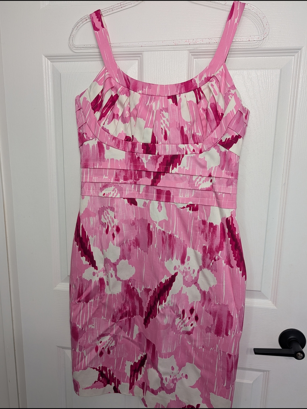 Calvin Klein Pink and White Floral Sheath Dress